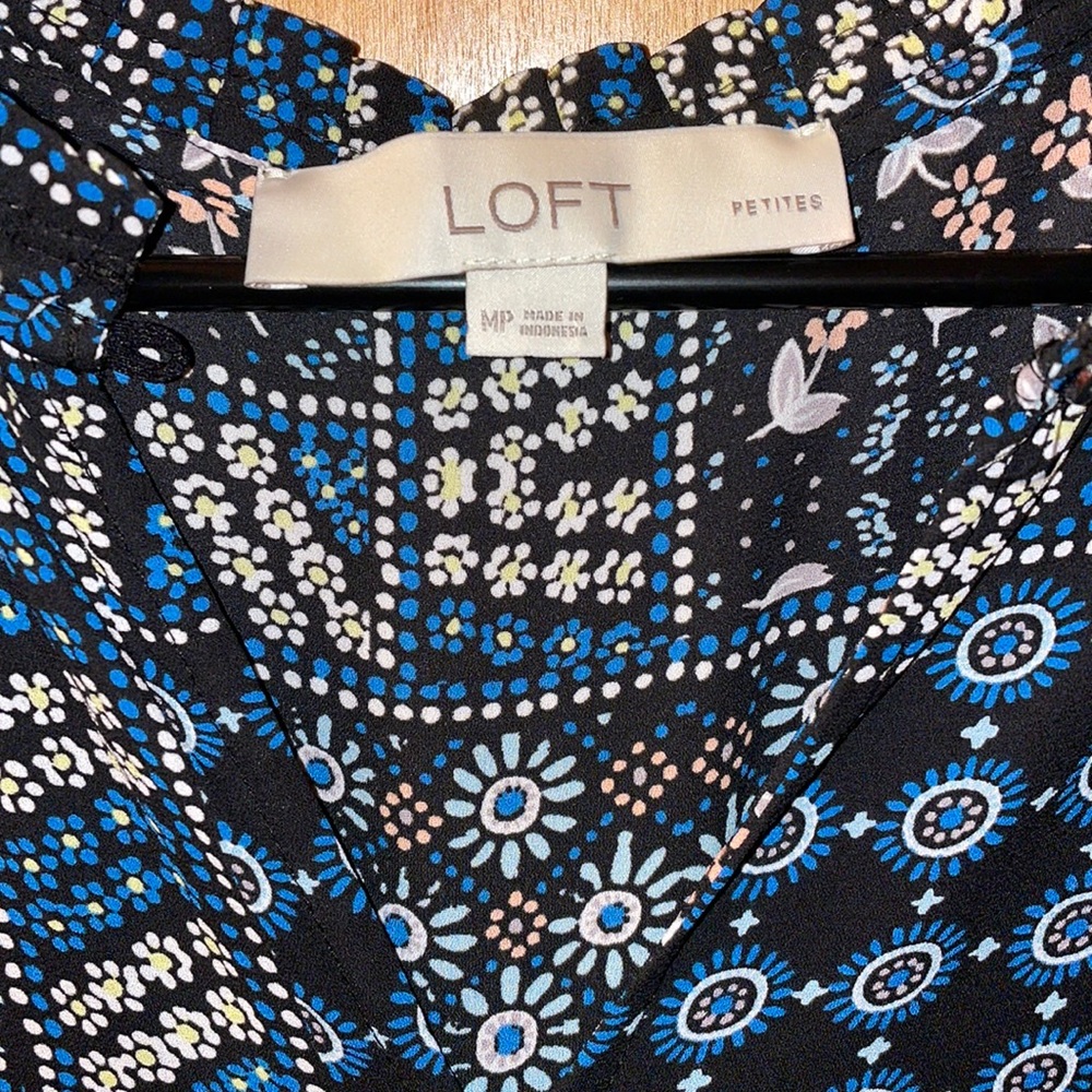 Loft Patchwork Back Peplum Blouse - image 3